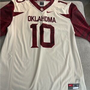 Nike Oklahoma Women's Jersey - Cream and Red